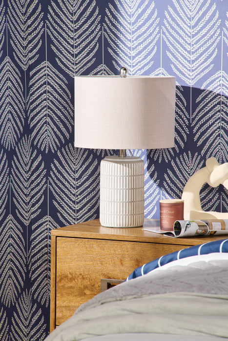 Archer 21” Grey and White Ceramic Table Lamp