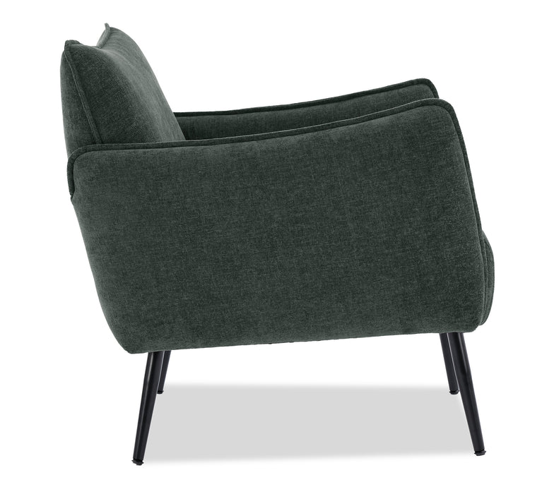 Arlo 29.5\" Linen-Look Fabric Accent Chair – Green