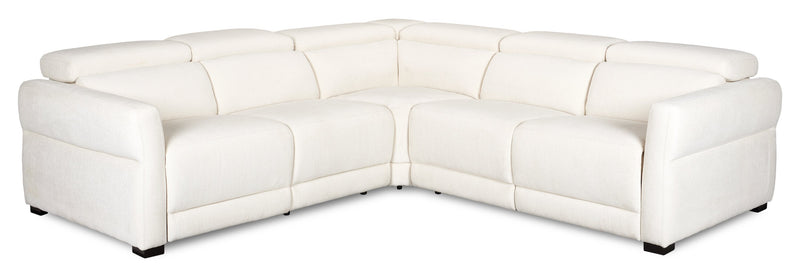 Cindy Crawford Home Aspen 3-Piece Power Reclining Sectional with Adjustable Headrests and USB Port - Alabaster