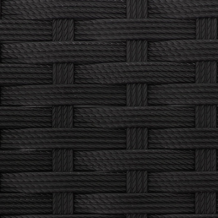 Barbados Outdoor Patio Ottoman - Hand-Woven Resin Wicker, UV & Weather Resistant - Black/Grey