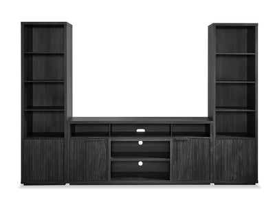Brenner 104" 3 Piece Entertainment Center with Storage for TVs Up To 60" – Charcoal  | Meuble audio-vidéo Brenner de 104 po 3 pièces avec rangement pour téléviseurs jusqu’à 60 po - anthracite