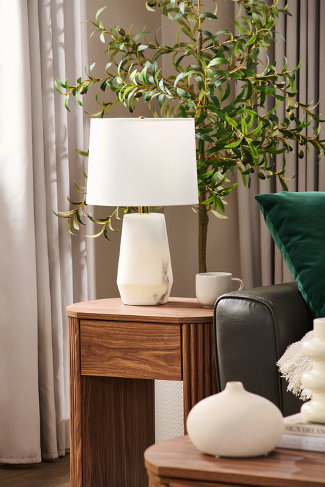 Sofia 20” Modern Stone Table Lamp - Natural Alabaster