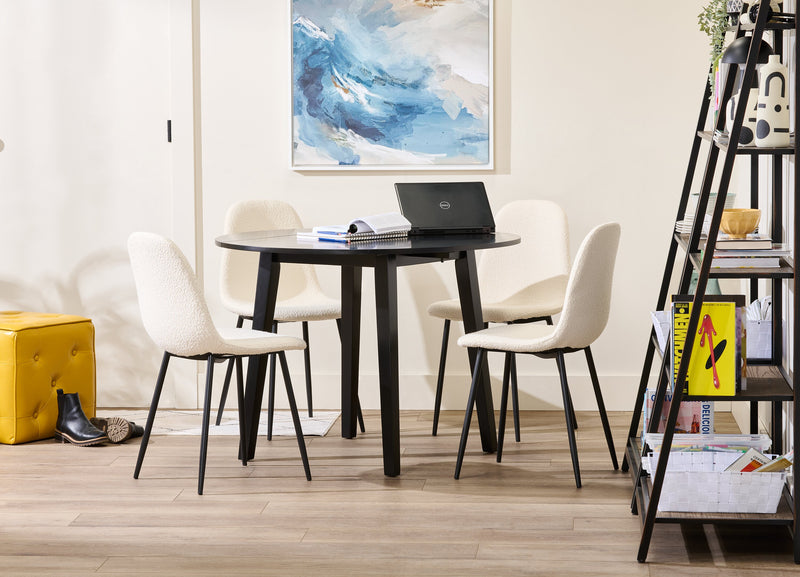 Bryn Drop-Leaf Dining Table, 42\" Round - Black