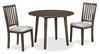 Bryn 3pc Dining Package with 42\" Round Drop-Leaf Table & 2 Chairs, Fabric - Dark Grey