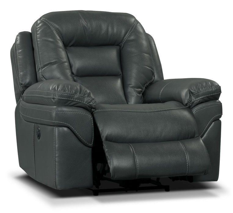 Leo 41\" Leather-Look Fabric Power Reclining Chair - Grey