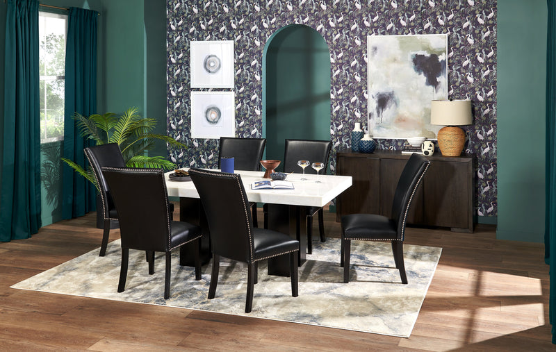 Cami Dining Chair with Vegan-Leather Fabric - Black