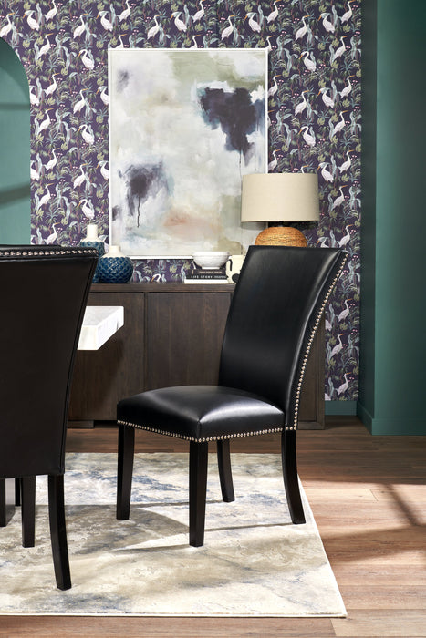 Cami Dining Chair with Vegan-Leather Fabric - Black