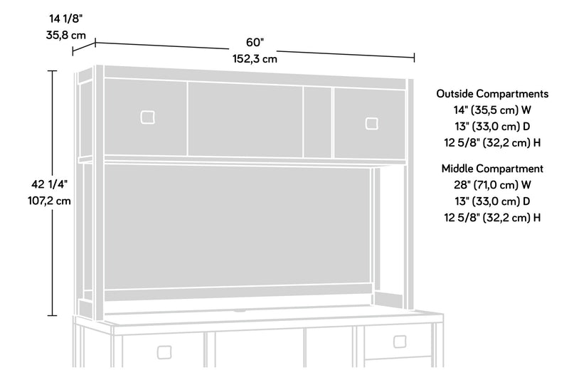 Cannery Bridge 60\" Commercial Grade Hutch - Brown