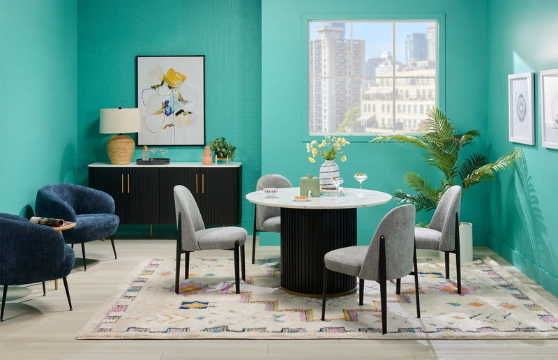 Nova 28.7\" Boucle Fabric Accent Chair - Blue