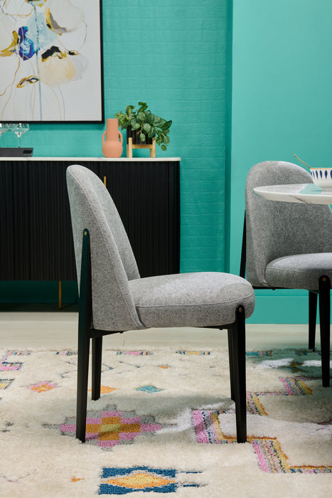 Kort & Co. Capri Dining Chair with Linen-Look Fabric, Metal - Grey