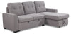 Carter 2-Piece Right-Facing Linen-Look Fabric Sleeper Sectional with Storage Chaise - Solis Grey