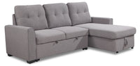 Carter 2-Piece Linen-Look Fabric Right-Facing Sleeper Sectional - Solis Grey  