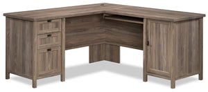 Costa Commercial Grade L-Shaped Desk - Washed Walnut