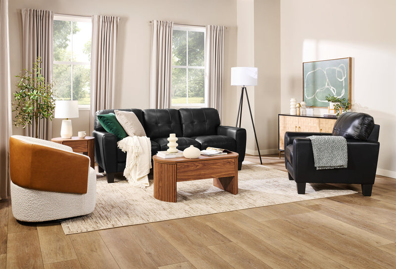 Soho Swivel Accent Chair - Azalea Snow and Dakota Tan