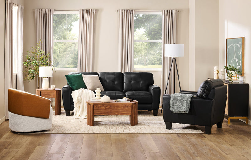 Soho Swivel Accent Chair - Azalea Snow and Dakota Tan