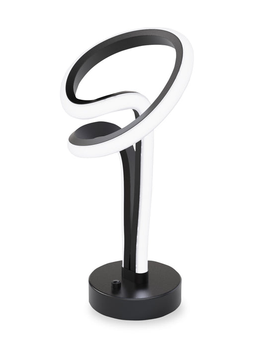 11\" Matte Black and Rose Gold Loop Design LED Table Lamp