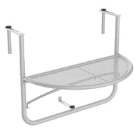 Outsunny Adjustable Balcony Hanging Railing Table, White