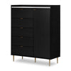 Dion Bedroom 5-Drawer Chest with Storage Cabinet, 44.5