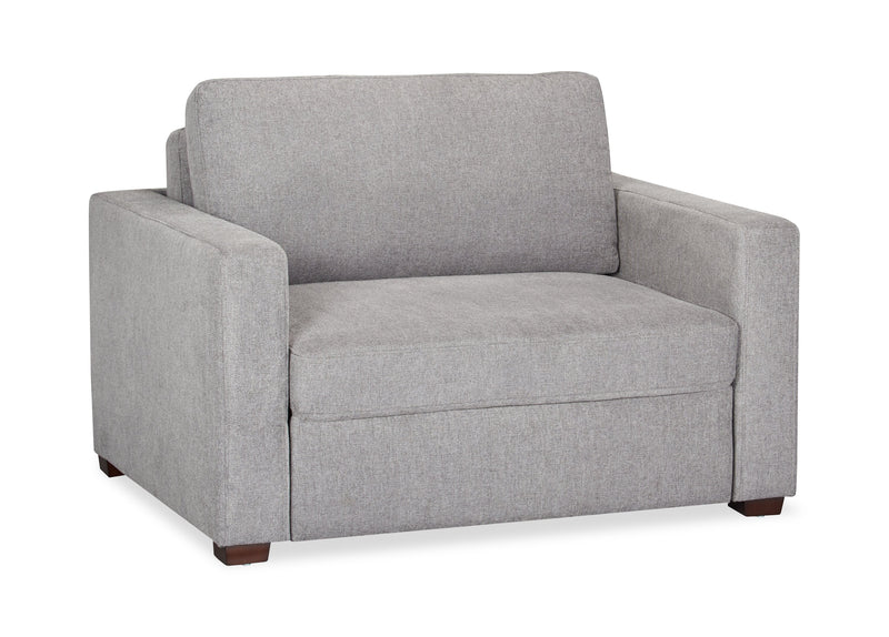Dusk 52\" Linen-Look Fabric Sleeper Chair with Track Arms - Grey