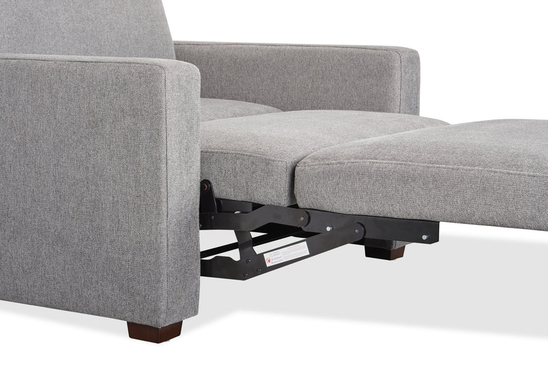 Dusk 52\" Linen-Look Fabric Sleeper Chair with Track Arms - Grey