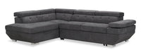 Element Left-Facing Linen-Look Sleeper Sectional - Grey 