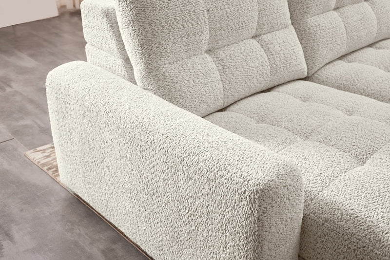 Scott Living Elevate Modular 7-Piece Left-Facing Chenille Fabric Power Sliding Sectional with Storage - Beige