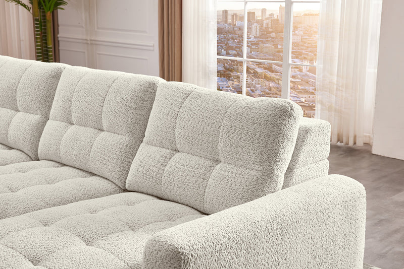 Scott Living Elevate Modular 7-Piece Right-Facing Chenille Fabric Power Sliding Sectional with Storage - Beige