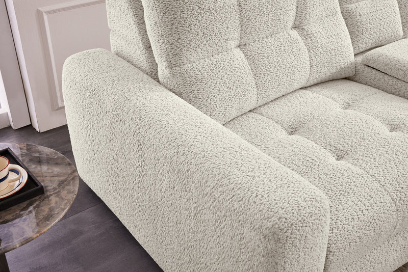 Scott Living Elevate Modular 7-Piece Right-Facing Chenille Fabric Power Sliding Sectional with Storage - Beige