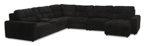Scott Living Elevate Modular 7-Piece Right-Facing Chenille Fabric Power Reclining and Sliding Sectional - Ebony