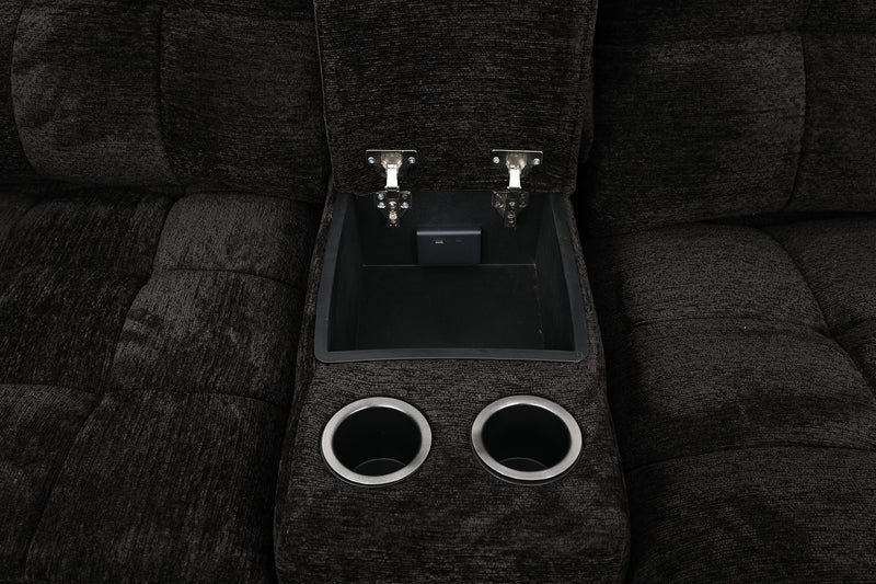 Scott Living Elevate Modular 7-Piece Right-Facing Chenille Fabric Power Reclining and Sliding Sectional - Ebony