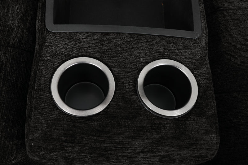 Scott Living Elevate Modular 7-Piece Right-Facing Chenille Fabric Power Reclining and Sliding Sectional - Ebony