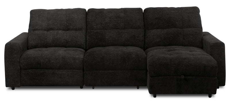 Scott Living Elevate Modular 3-Piece Right-Facing Chenille Fabric Power Sliding Sectional - Ebony