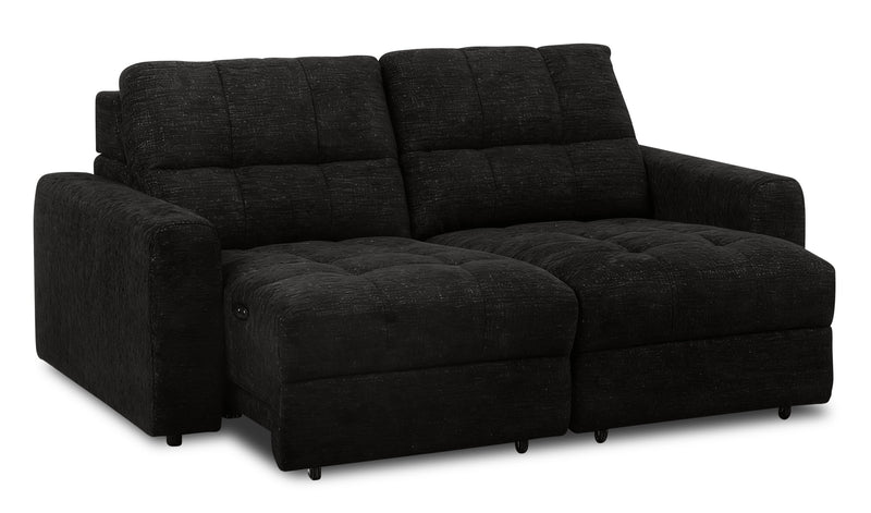 Scott Living Elevate Modular 82\" Chenille Fabric Loveseat with Power Sliding - Ebony