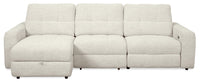 Scott Living Elevate Modular 3-Piece Left-Facing Chenille Fabric Power Sliding Sectional - Beige 