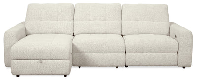 Scott Living Elevate Modular 3-Piece Left-Facing Chenille Fabric Power Reclining and Sliding Sectional - Beige | Sofa sectionnel modulaire à coulissement et inclinaison électriques de gauche Elevate de Scott Living 3 pièces en tissu de chenille - beige