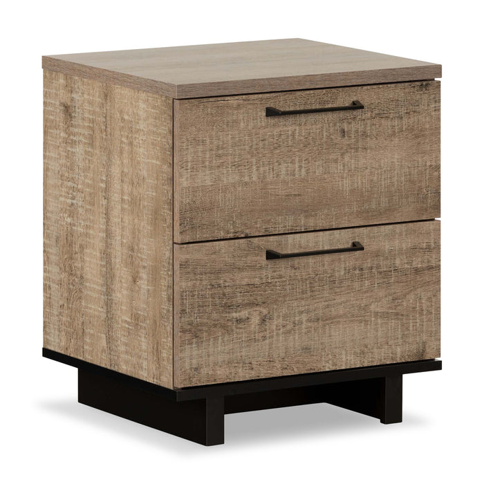 Everley Platform Bed 5pc Set with Panel Headboard, Chest & Nightstand, Two-Tone - Twin Size