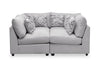 Scott Living Evolve Modular 4-Piece Linen-Look Fabric Pit Sofa Sectional with Feather Down Cushions - Grey