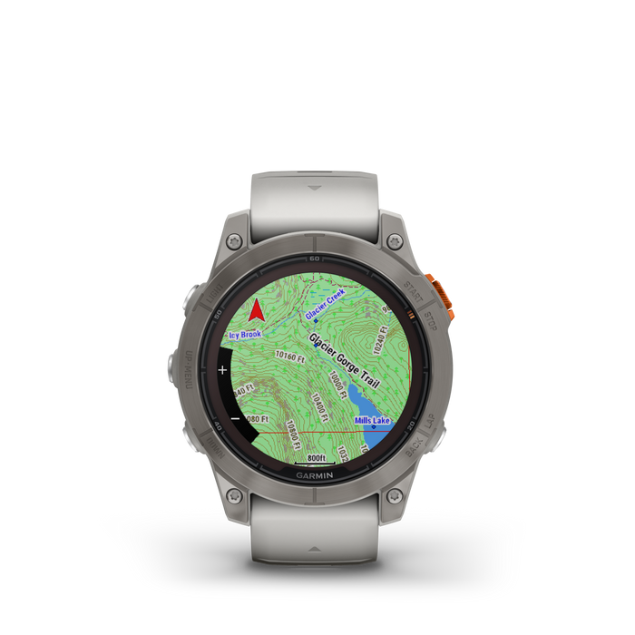 Garmin Fenix® 7 Pro Gps Smartwatch - Health Monitoring With Solar Charging, 47mm - Titanium/orange