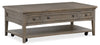 Hanson 50” Traditional Pine Coffee Table with Storage and Casters - Dovetail Grey