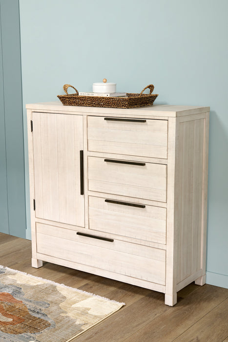 Haven Bedroom 4-Drawer Chest with Storage Cabinet, 48\"W x 48\"H - White