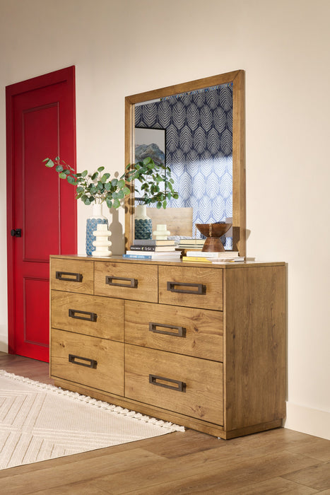 Scott Living Henri Bedroom 7-Drawer Dresser, 64\"W x 34\"H, Wood - Brown