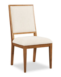 Scott Living Henri Dining Chair with Polyester Fabric, Wood - Brown & Cream 