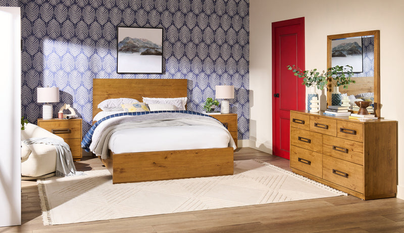 Scott Living Henri Bedroom 7-Drawer Dresser, 64\"W x 34\"H, Wood - Brown