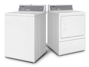 Huebsch 3.19 Cu. Ft. Commercial Prep for Card Top-Load Washer and 7 Cu. Ft. Electric Dryer - White