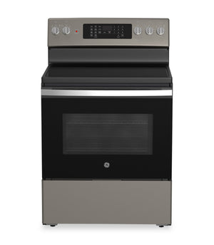 GE 5 Cu. Ft. Electric Range with True European Convection and Air Fry - Slate - JCB840ETES