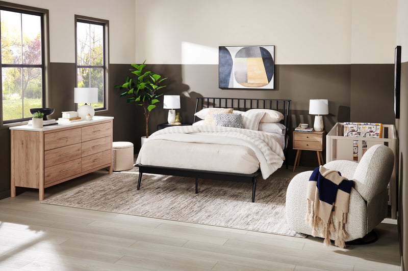 Jolie Bedroom 6-Drawer Dresser, 63.5\"W x 35\"H - Natural