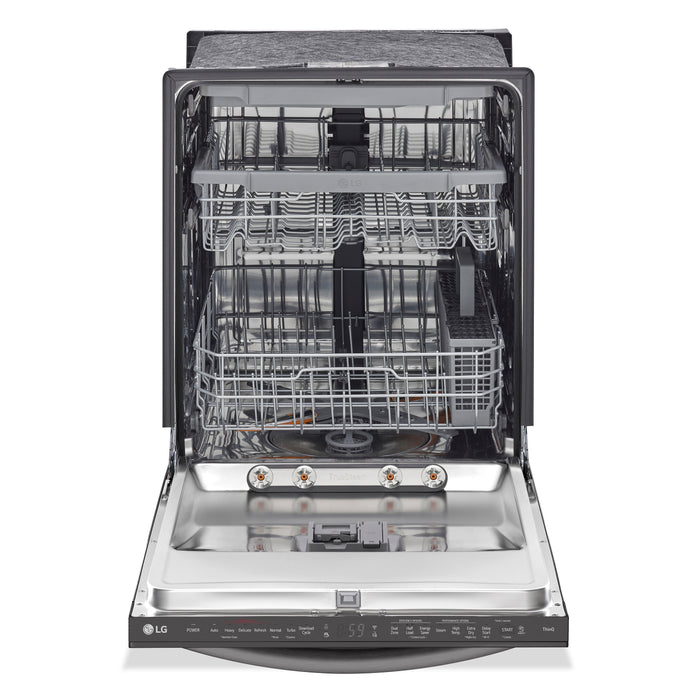 LG 24\" 46 dBA Built-In Top-Control Smart Dishwasher with QuadWash® - Smudge Proof Black Stainless Steel - LDTS5552D