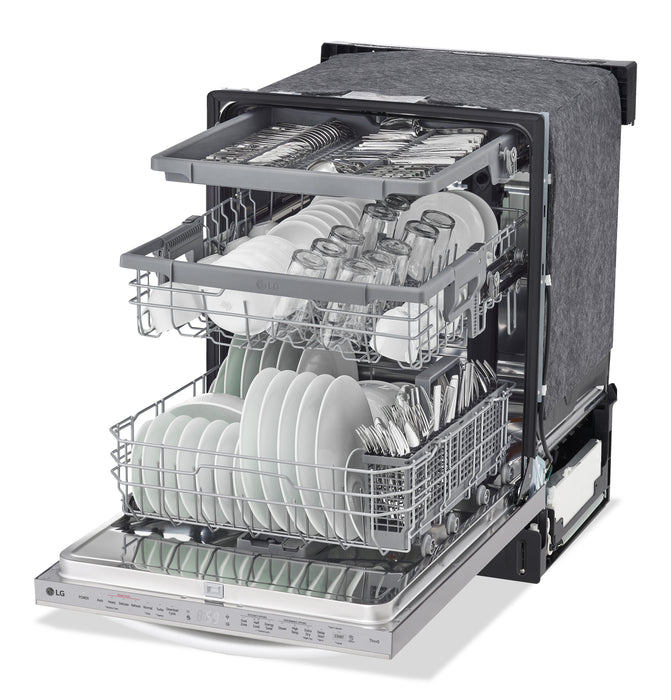 LG 24\" 46 dBA Built-In Top-Control Smart Dishwasher with QuadWash® - Smudge Proof Stainless Steel - LDTS5552S