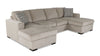 Canadian Made Legend 3-Piece Chenille Fabric Sleeper Sectional with Two Storage Chaises - Platinum Beige