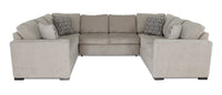 Legend 3-Piece Chenille Sleeper Sectional Sofa - Platinum 